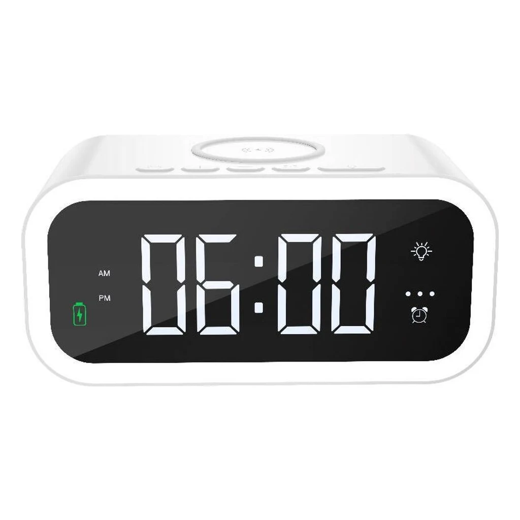 Desk Clock with Wireless Phone Charging Pad